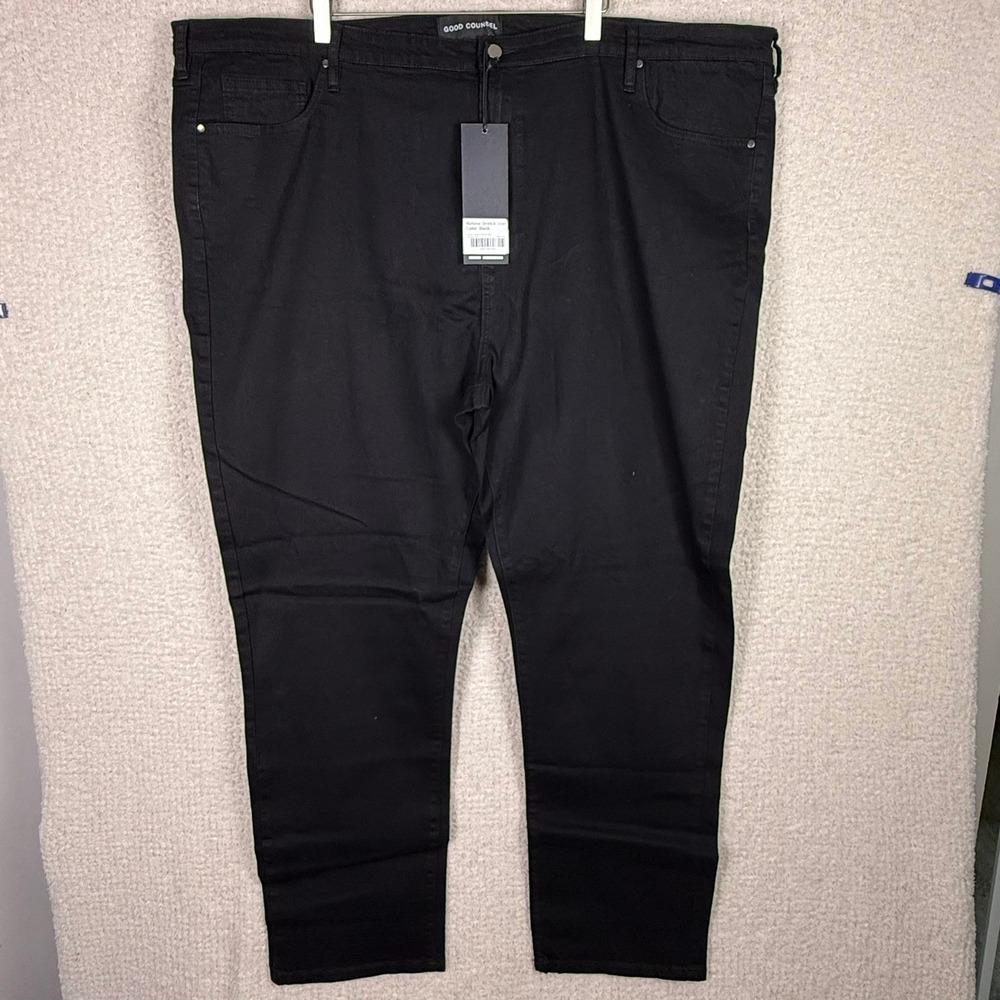 Good Counsel Malone Stretch Black Jeans‎ Men's Size 56W Size NWT